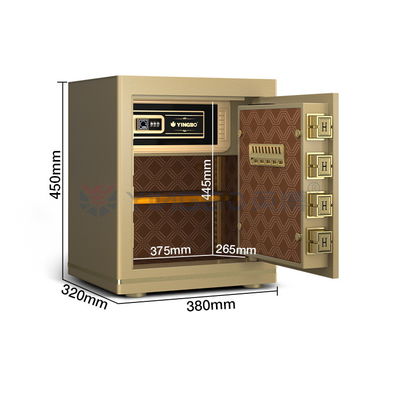 H450mm Gold Office Lock Box Vingerafdruk slot + wachtwoord + sleutel