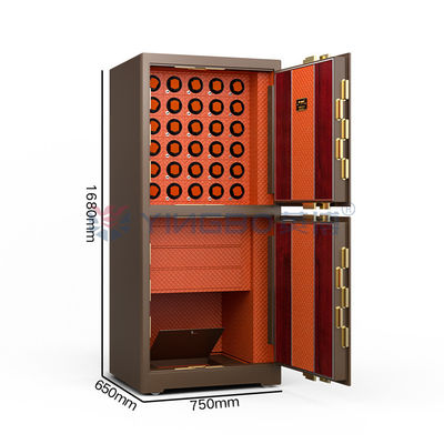 Dubbelcompartiment sieraden slotdoos vingerafdruk slot H1680mm veilig horloge doos