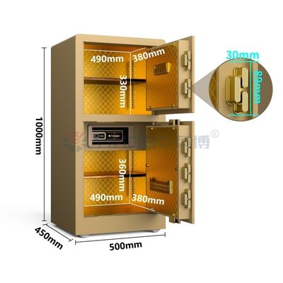 Vingerafdruk Digitaal slot Veilig huis kluisje H1000mm Goud YB/RS-100D