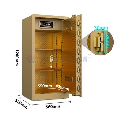 95 kg Solid Steel Smart Safe Box voor Home Security YB/RS-120 Goud