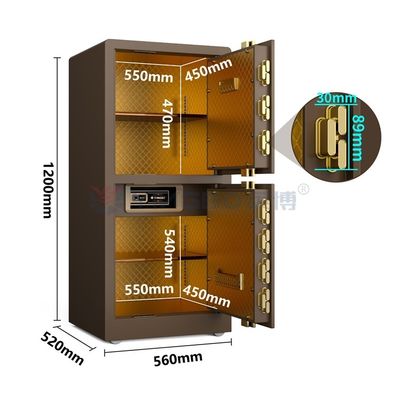 95 kg Smart Home veilig vingerafdruk slot dubbele deur YB/RS-120D koffie
