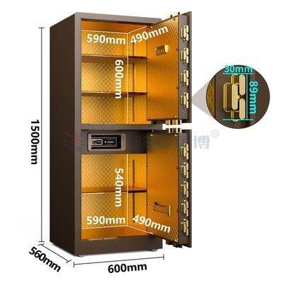 Vast staal dubbele deuren huis kluis voor de beveiliging H1500mm YB/RS-150D