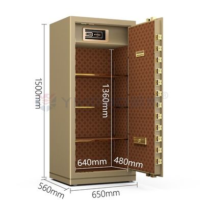 Goud, massief staal, vingerafdruk slot, kluis, dubbele alarm YB/N7-150