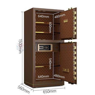 120kg Gepatenteerde bouten Dubbel alarm Biometrische kluis Vingerafdruk slot YB/N7-150D Koffie