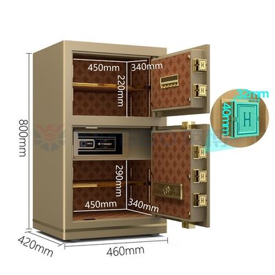 Dubbele deur 46 kg Luxe elektronische kluis voor kantoorbeveiliging YB/N7-80D