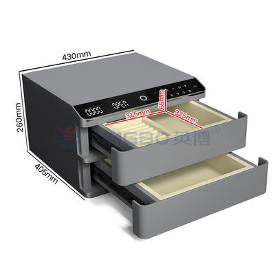Brandveilig Juwelendoos Dubbele lagen Solid Steel Juwelen Safe Doos Met Auto Open