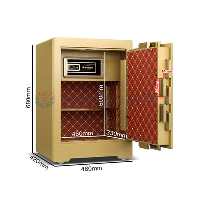 YB/ZY-60 Dual Intelligent Alarm Smart Safe Box Luxury Smart voor beveiliging met 3D stereo soft-roll leer