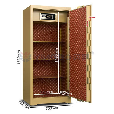 H1580mm Vingerafdruk kluis met gepatenteerde dubbelrijzen bouten en zink legering handvat