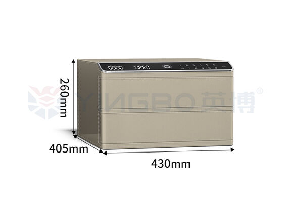 Dubbele lagen van massief staal met leer bekleed sieraden kleine kluis Biometrische herkenning