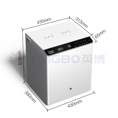 Dual Alarm Smart Security Safe Box Biometric Fingerprint Wireless Charging Bedroom Cabinet